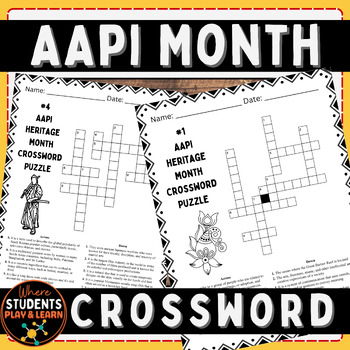 Preview of Aapi Heritage Month Crossword Puzzle
