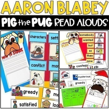 Preview of Aaron Blabey Pig the Pug Read Aloud Comprehension Lessons- Pug, Fibber, Elf