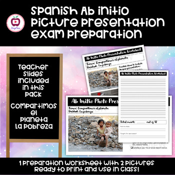 Preview of Spanish Ab Initio Picture Presentation Preparation Worksheet ☆ La Pobreza