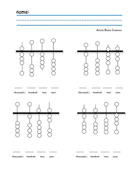 Abacus Practice worksheet up to 1000 place value by Artistic Brainy