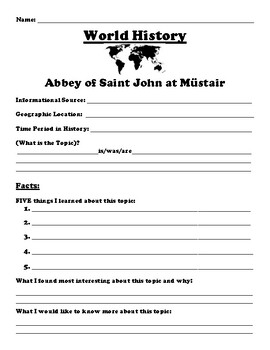 Preview of Abbey of Saint John at Müstair "5-FACT" Research Summary Assignment