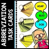 Abbreviation Task Cards - Special Education - Writing - Re