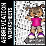 Abbreviation Worksheets - Sentence Practice - Special Educ