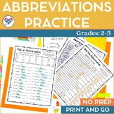 Abbreviations Activities - Writing and Using Abbreviations