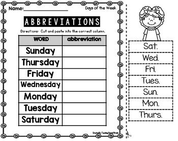 Abbreviations 2nd Grade by Teaching Second Grade | TpT