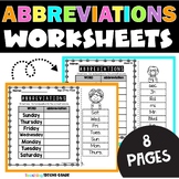 Abbreviations Cut and Paste Worksheets - Practice for 1st 