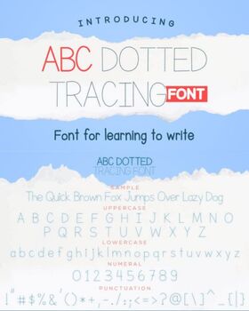 Preview of Abc Dotted Tracing Education Font  Unlock the Fun & Magic of Writing