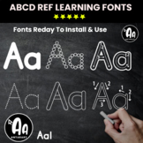 Abc Tracing Alphabet Letters Font Bundle dotted/outlined/d