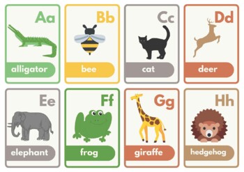 abc zoo animal flashcards printable by bethany tjaden tpt