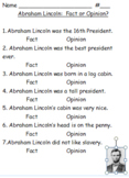 Abe Lincoln Fact or Opinion
