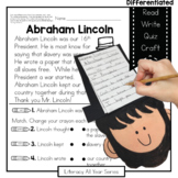 Abe Lincoln - Literacy and Craft