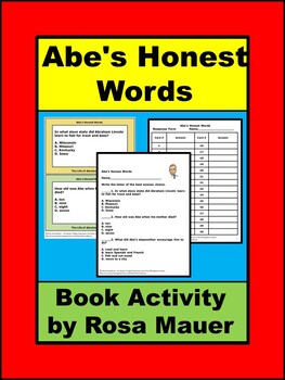 Preview of Abe's Honest Words: The Life of Abraham Lincoln Questions Cards & Worksheet