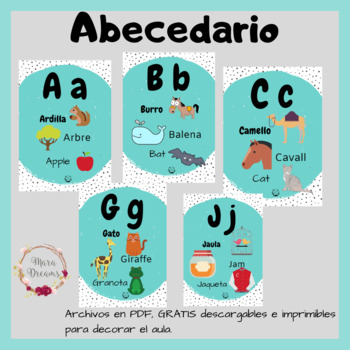Abecedario - 3 idiomas y ejemplos- by Maradreams | TPT