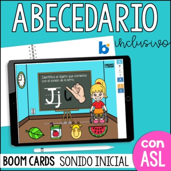 Preview of Sonido inicial letras del Alfabeto en Español | Spanish alphabet BOOM CARDS