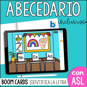Preview of Abecedario | Alfabeto ASL | Alphabet boom cards in SPANISH |