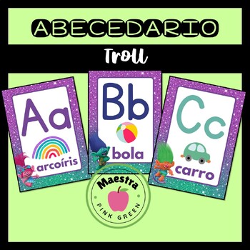 Abecedario Decorativo Troll by Maestra Pink Green | TPT