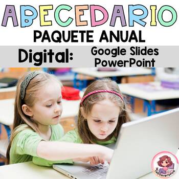 Preview of Abecedario Digital PowerPoint. Alphabet Sounds Phonics. Google Slides Spanish