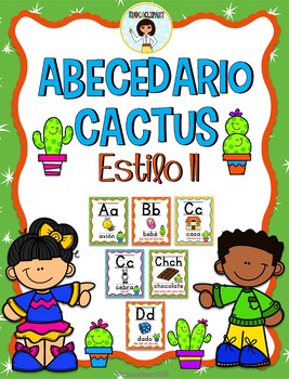 Abecedario Manuscrito - Cactus (Spanish alphabet posters cactus theme)