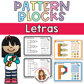 Preview of Abecedario Pattern Blocks / Alphabet Pattern Blocks. Literacy Center. Spanish