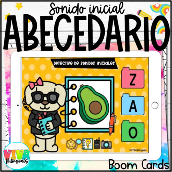 Preview of Abecedario Sonido inicial |Alphabet Initial Sounds Boom Cards 