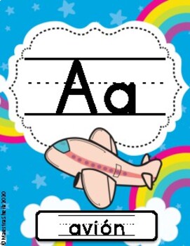 Preview of Abecedario (alfabeto) con motivo de arcoiris/Spanish Alphabet Posters