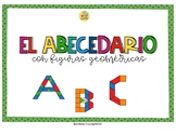 Abecedario en español con patrones de figuras geométricas a color