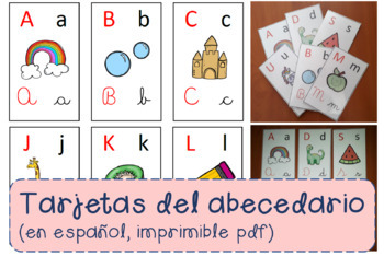 Las tarjetas Flash alfabeto grandes capitales palabras & Fotos ABC Letras Estera de aprendizaje 