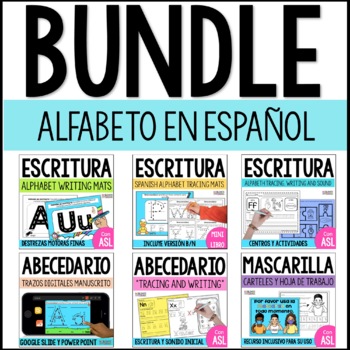 Preview of Abecedario, escritura, trazos y sonido inicial de las letras en español | BUNDLE