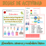 Abecedario, números y vocabulario básico - Spanish Workshe