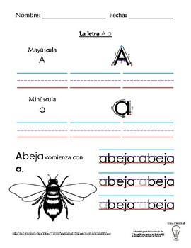 Preview of Abeja comienza con a - El Abecedario