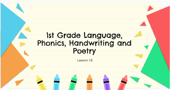 Preview of Abeka 1st Grade Lesson 18 Language, Phonics, Handwriting (manuscript) and Poetry