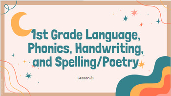 Preview of Abeka 1st Grade Lesson 21 Language, Phonics, Handwriting (manuscript) & Spelling