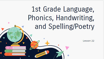 Preview of Abeka 1st Grade Lesson 22 Language, Phonics, Handwriting (manuscript) & Spelling