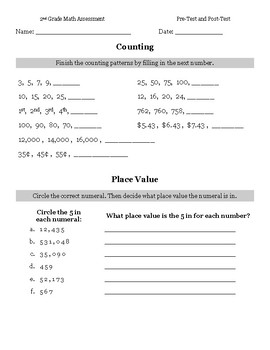 Preview of Abeka 2nd Grade Math - Full Assessment