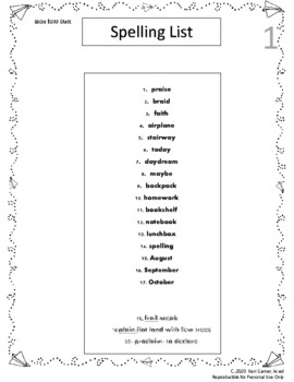 Abeka 3rd Grade Spelling 1-6 Weekly Practice : REVISED 2020 Sixth Edition