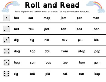 Preview of Abeka Handbook for Reading K-2 Roll and Read Games