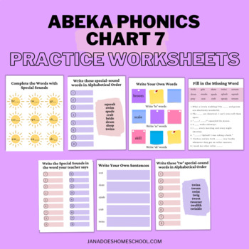 Preview of Abeka Phonics Chart 7 -  SEVEN Practice Activities