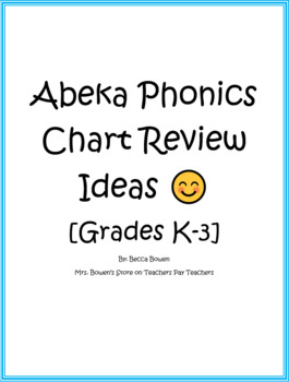 Preview of Abeka Phonics Chart Review Ideas
