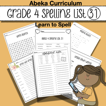 Abeka Spelling Vocabulary & Poetry 4 - Spelling List 31 - Practice ...