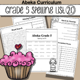 Abeka Spelling, Vocabulary & Poetry 5 - 5th Ed - List 20- 
