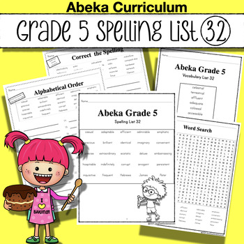 Preview of Abeka Spelling, Vocabulary & Poetry 5 - 5th Ed - List 32 - Descriptive Words