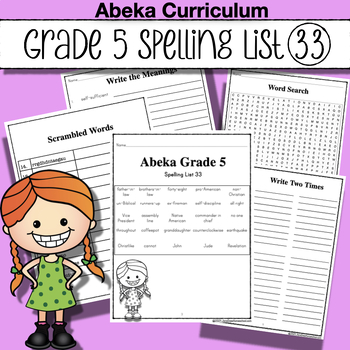 Preview of Abeka Spelling, Vocabulary & Poetry 5 - 5th Ed - List 33 - Compound Words