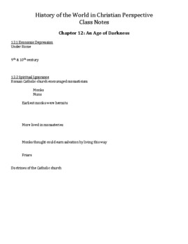 Preview of Abeka's History of the World Chapter 12 Guided Notes