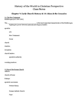 Preview of Abeka's History of the World Chapters 9-10 Guided Notes