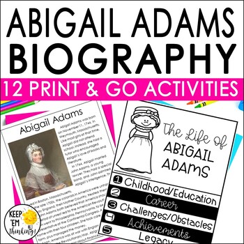 Preview of Abigail Adams Biography and  Reading Response Activities | Digital & Print