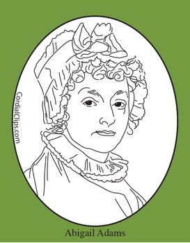 Abigail Adams Clip Art, Coloring Page, or Mini-Poster by Cordial Clips