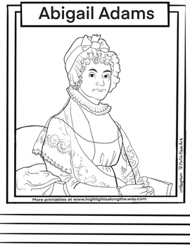 Preview of Abigail Adams Coloring Page
