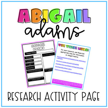 Preview of Abigail Adams Research Page