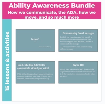 Preview of Ability Awareness/Disability Awareness 15 Lesson Bundle