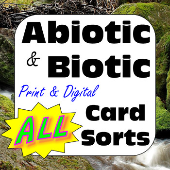 Preview of Ecosystems: Abiotic and Biotic Living/Non-living Card Sort Print & Digital #1-5
